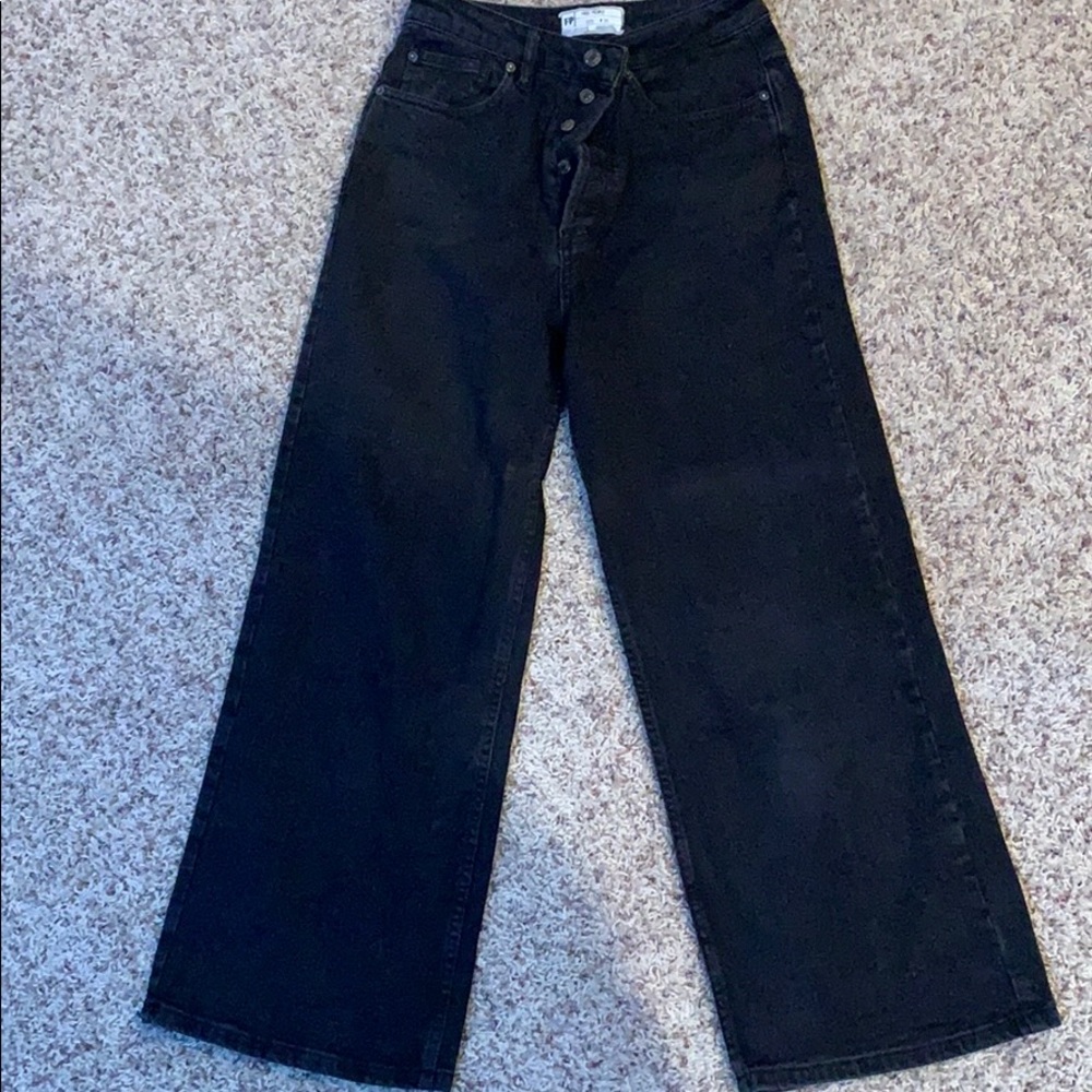 Free People Wide Leg Cropped Jeans